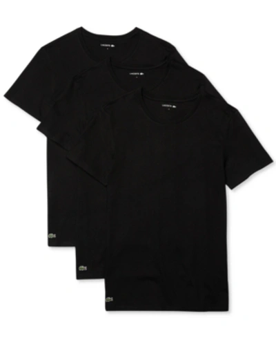 Shop Lacoste Men's Crew Neck Slim Fit Undershirt Set, 3-pack In Black