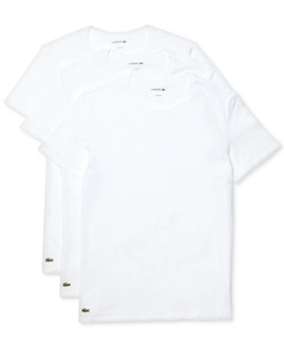 Shop Lacoste Men's Essential Cotton Crew Neck Regular Fit Undershirt Set, 3-piece In White
