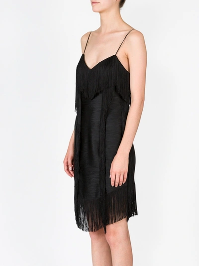 Shop Balmain Patchwork Fringe Short Dress