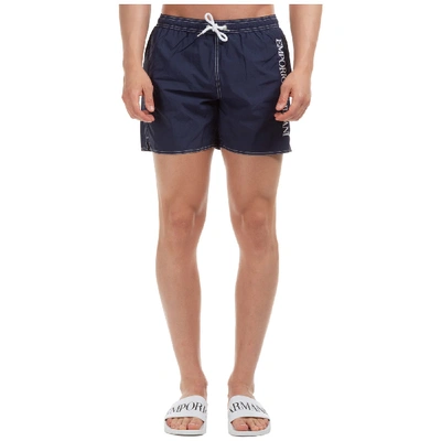 Shop Emporio Armani - Swimming Trunks In Navy Blue