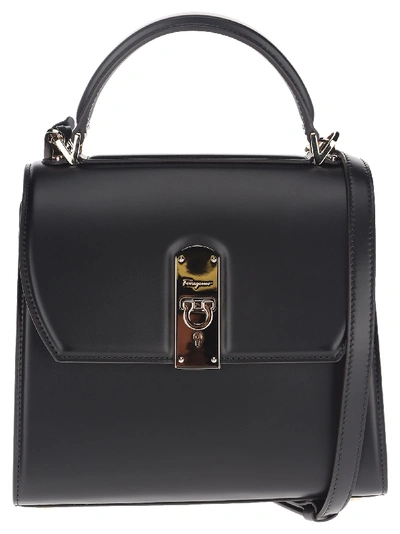 Shop Ferragamo Boxiz Bag In Nero