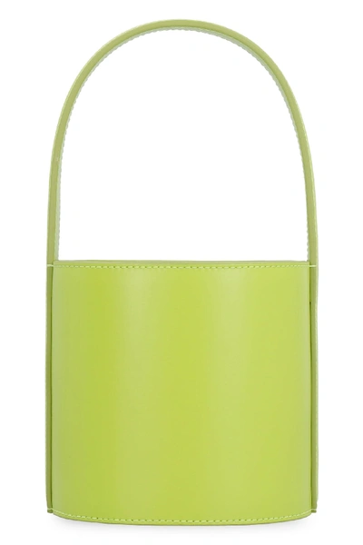 Shop Staud Mini Bissett Leather Bucket Bag In Green