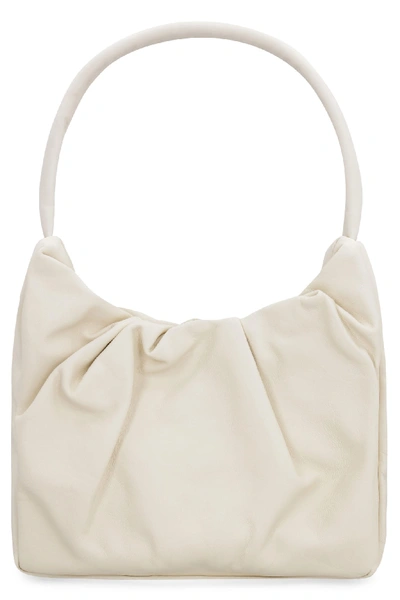 Shop Staud Felix Leather Shoulder Bag In Panna