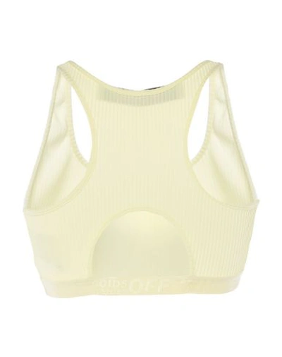 Off-white Logo Band Ribbed Jersey Bra Top In Yellow