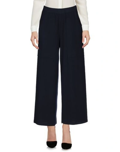 Shop Anneclaire Casual Pants In Dark Blue