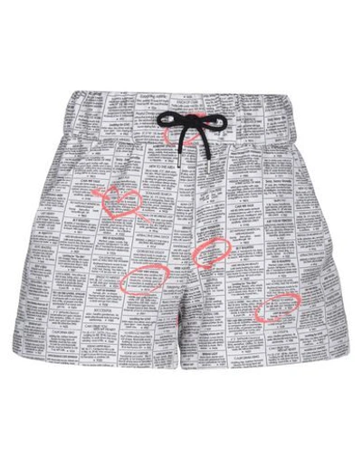 Shop Jeremy Scott Woman Shorts & Bermuda Shorts Light Grey Size 4 Cotton