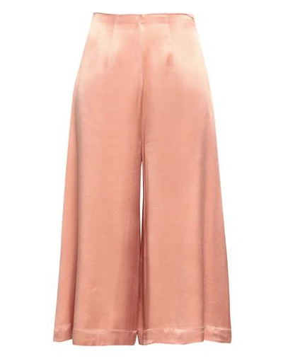 Shop Les Héroïnes By Vanessa Cocchiaro Cropped Pants & Culottes In Pale Pink
