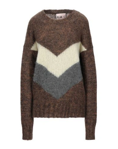 Shop Plan C Sweaters In Brown