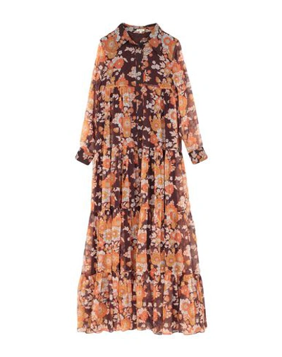 Shop Manoush Long Dresses In Dark Brown