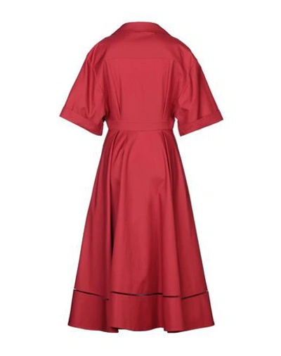 Shop Khaite Midi Dress In Red