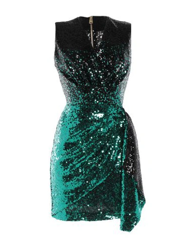 Shop Marco Bologna Short Dresses In Emerald Green