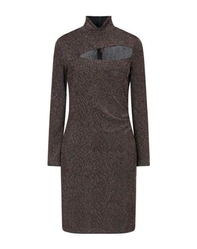 Shop Space Style Concept Simona Corsellini Woman Mini Dress Black Size 8 Nylon, Metallic Fiber, Elastane