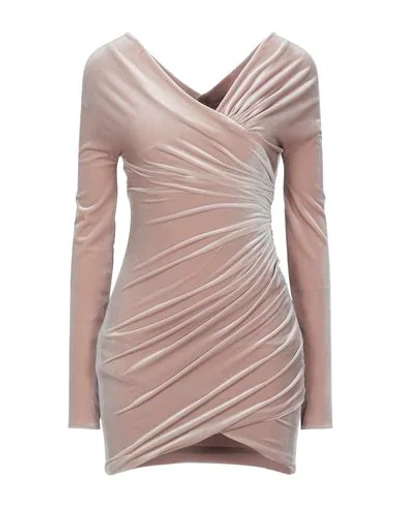 Shop Alexandre Vauthier Woman Short Dress Beige Size 2 Polyester, Elastane