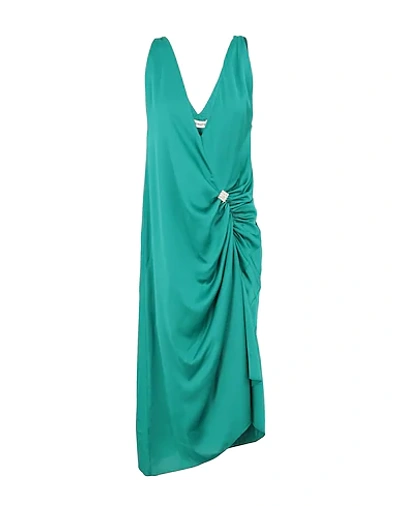 Shop Nineminutes Woman Midi Dress Green Size Onesize Polyester, Elastane