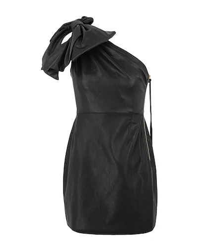 Shop Nineminutes Woman Mini Dress Black Size 6 Polyester, Polyurethane, Cotton