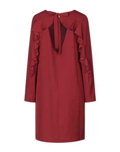 Shop Ottod'ame Woman Mini Dress Brick Red Size 10 Polyester, Elastane