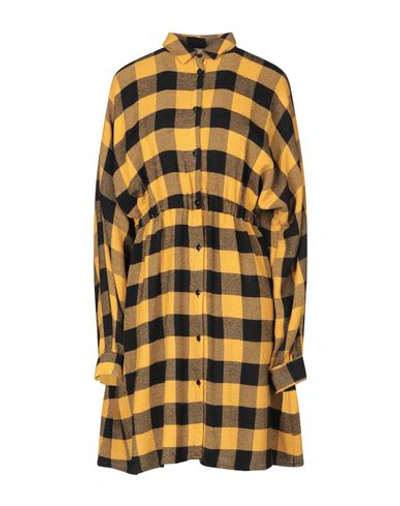 Woolrich Short Dresses In Ocher