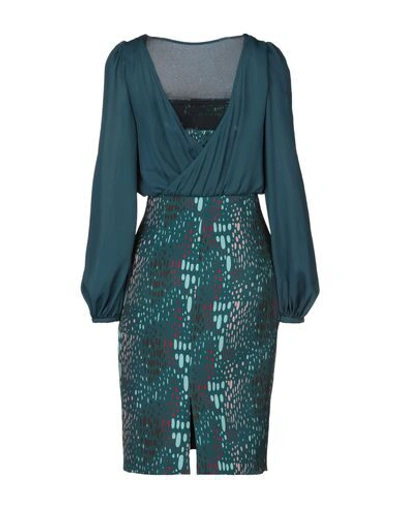 Shop Alessandro Dell'acqua Woman Short Dress Deep Jade Size 6 Polyester, Elastane In Green