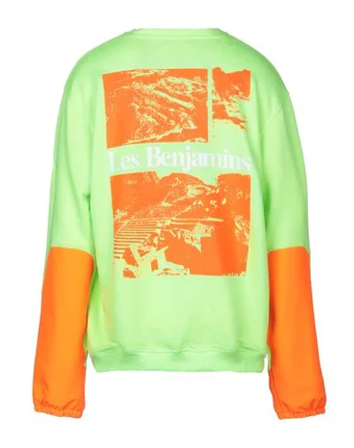 Shop Les Benjamins Sweatshirt In Light Green