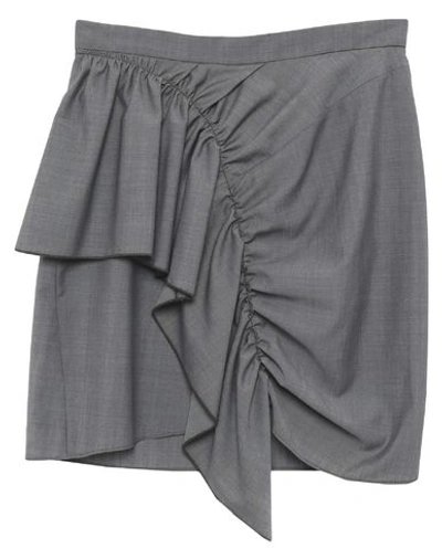 Shop Isabel Marant Étoile Marant Étoile Woman Mini Skirt Grey Size 10 Virgin Wool