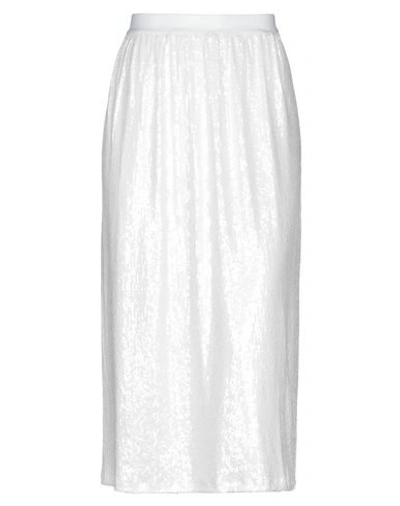 Shop Pink Memories 3/4 Length Skirts In White
