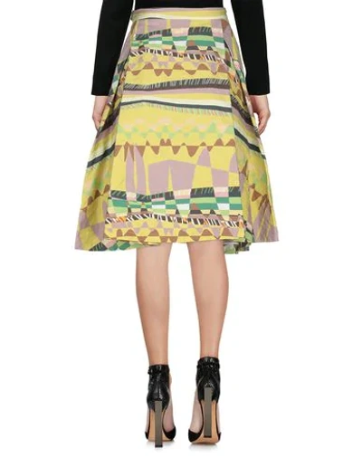 Shop Boule De Neige Woman Midi Skirt Acid Green Size 8 Cotton, Metal
