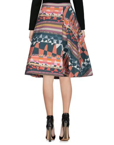 Shop Boule De Neige Woman Midi Skirt Coral Size 6 Cotton, Metal In Red
