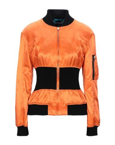 Shop Jeremy Scott Woman Jacket Orange Size 8 Polyamide