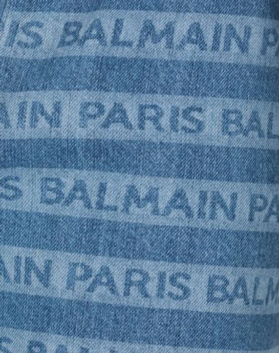 Shop Balmain Denim Capris In Blue