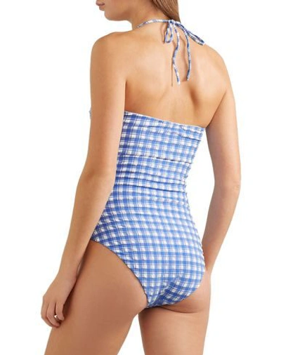 Shop Ganni One-piece Swimsuits In Blue