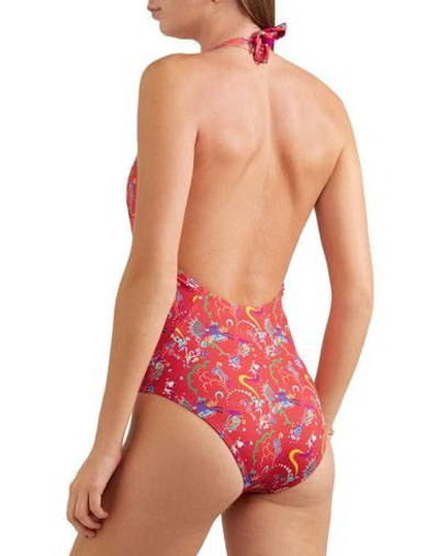 Shop Etro One-piece Swimsuits In Red
