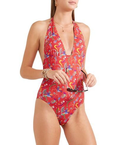 Shop Etro One-piece Swimsuits In Red