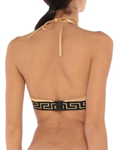 Shop Versace Bikini Tops In Beige