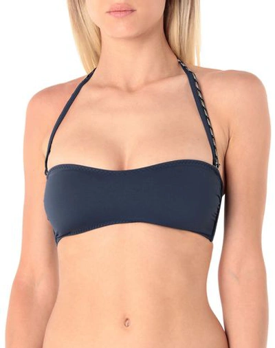 Shop Stella Mccartney Bikini Tops In Dark Blue