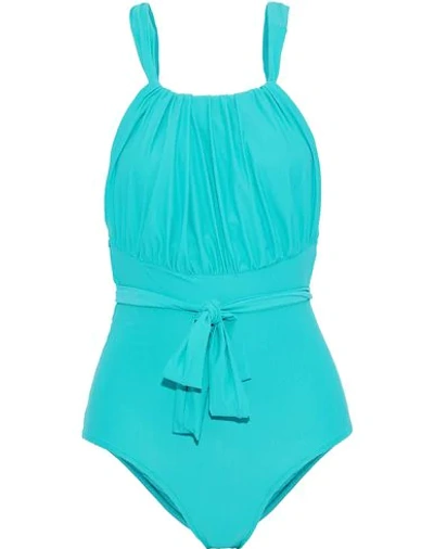 Shop Lenny Niemeyer One-piece Swimsuits In Turquoise