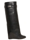 GIVENCHY Leather Shark Lock Wedge Boots