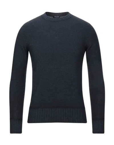 Shop Drumohr Man Sweater Midnight Blue Size 44 Merino Wool