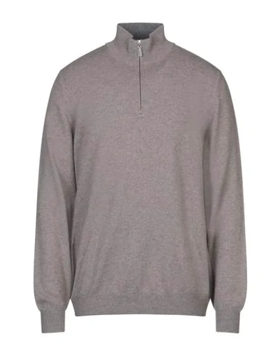Shop Vengera Sweater With Zip In Dove Grey