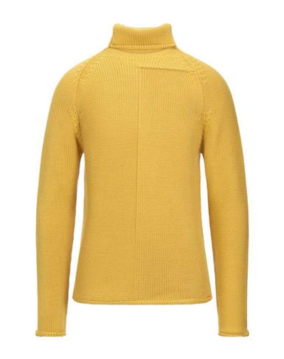 Shop Brian Dales Man Turtleneck Ocher Size Xl Wool, Acrylic In Yellow