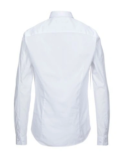 Shop Frankie Morello Man Shirt White Size M Cotton, Elastane