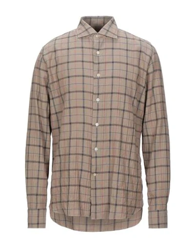 Shop Alessandro Gherardi Shirts In Camel