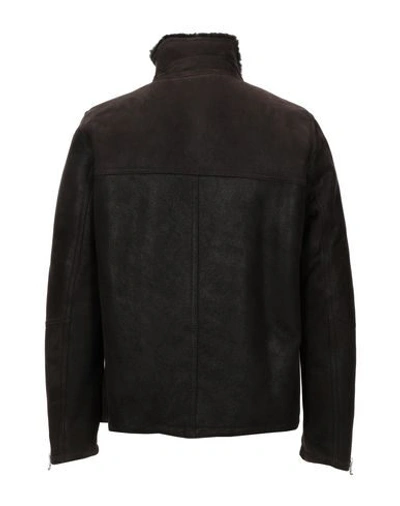 Shop Drome Leather Jacket In Dark Brown