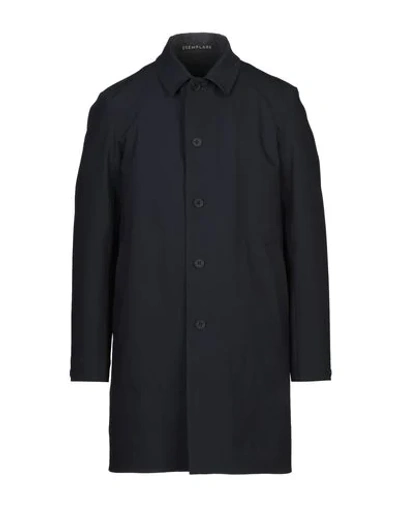 Shop Esemplare Overcoats In Dark Blue