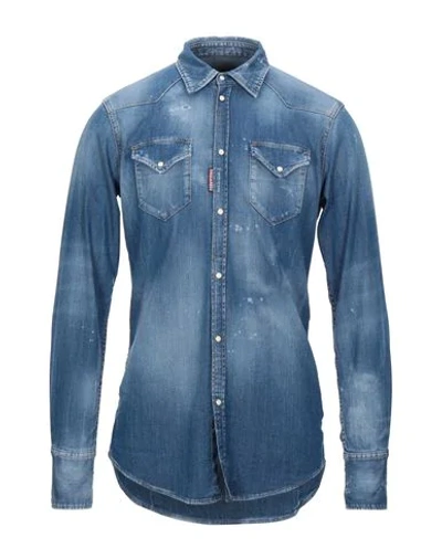 Shop Dsquared2 Denim Shirts In Blue