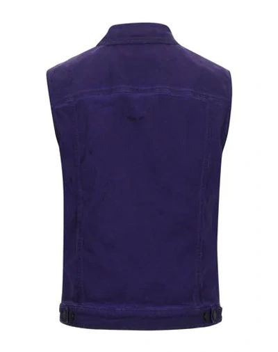 Shop Dsquared2 Man Denim Outerwear Purple Size 38 Cotton, Elastane