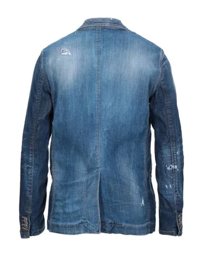 Shop Dsquared2 Man Denim Outerwear Blue Size 42 Cotton, Elastane