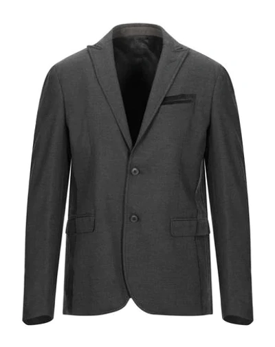 Shop Dondup Suit Jackets In Lead