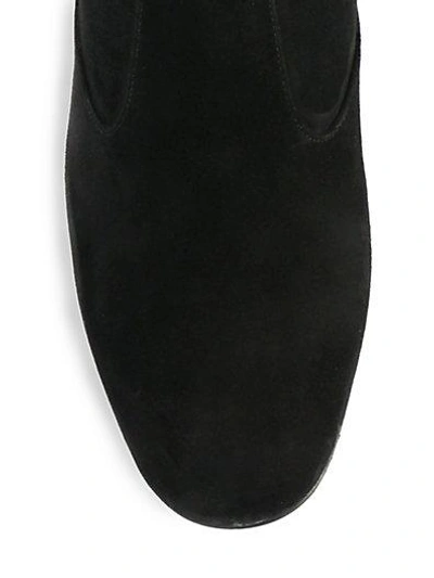 Shop Saint Laurent Suede Over-the-knee Boots In Black