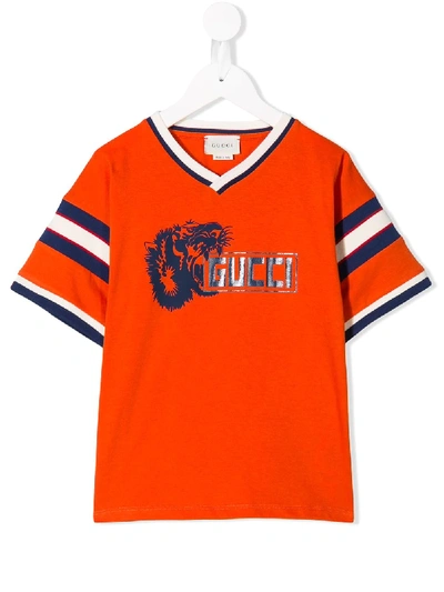 Kids' Lion Print In Orange | ModeSens