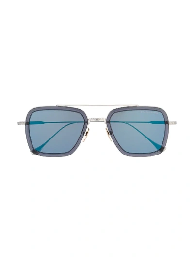 Shop Dita Eyewear Flight Square-frame Sunglasses In Silver